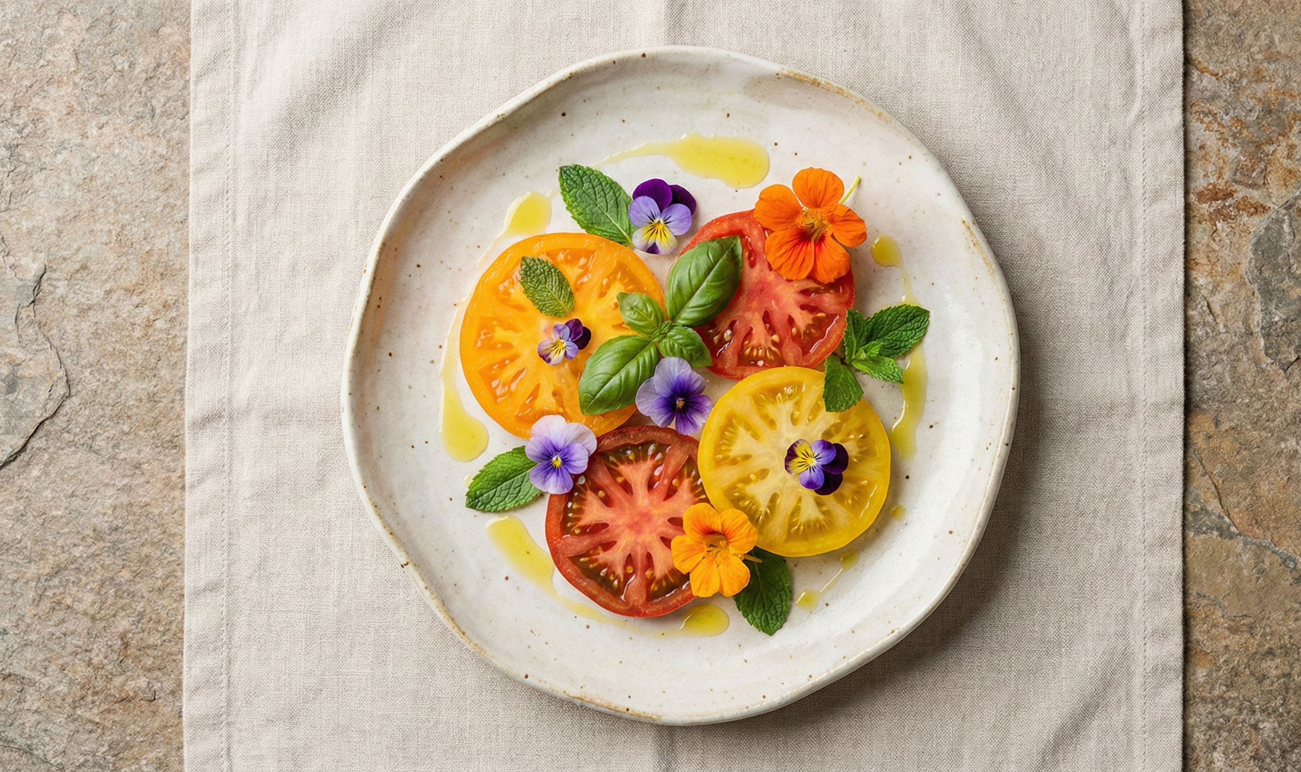 Composizione armonica di ingredienti naturali nel piatto